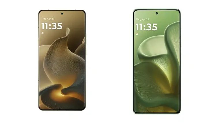 Telas do Motorola Signature e do Edge 60 lado a lado