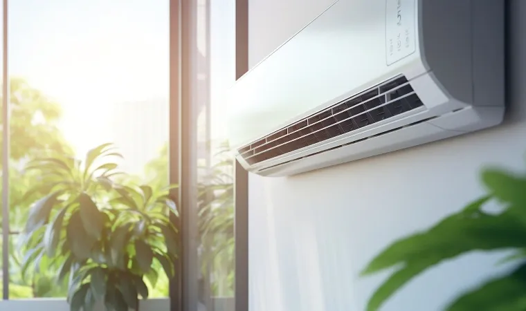 ar-condicionado branco em uma parede da sala