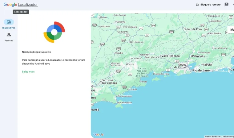 Imagem mostra um mapa de localização do Google
