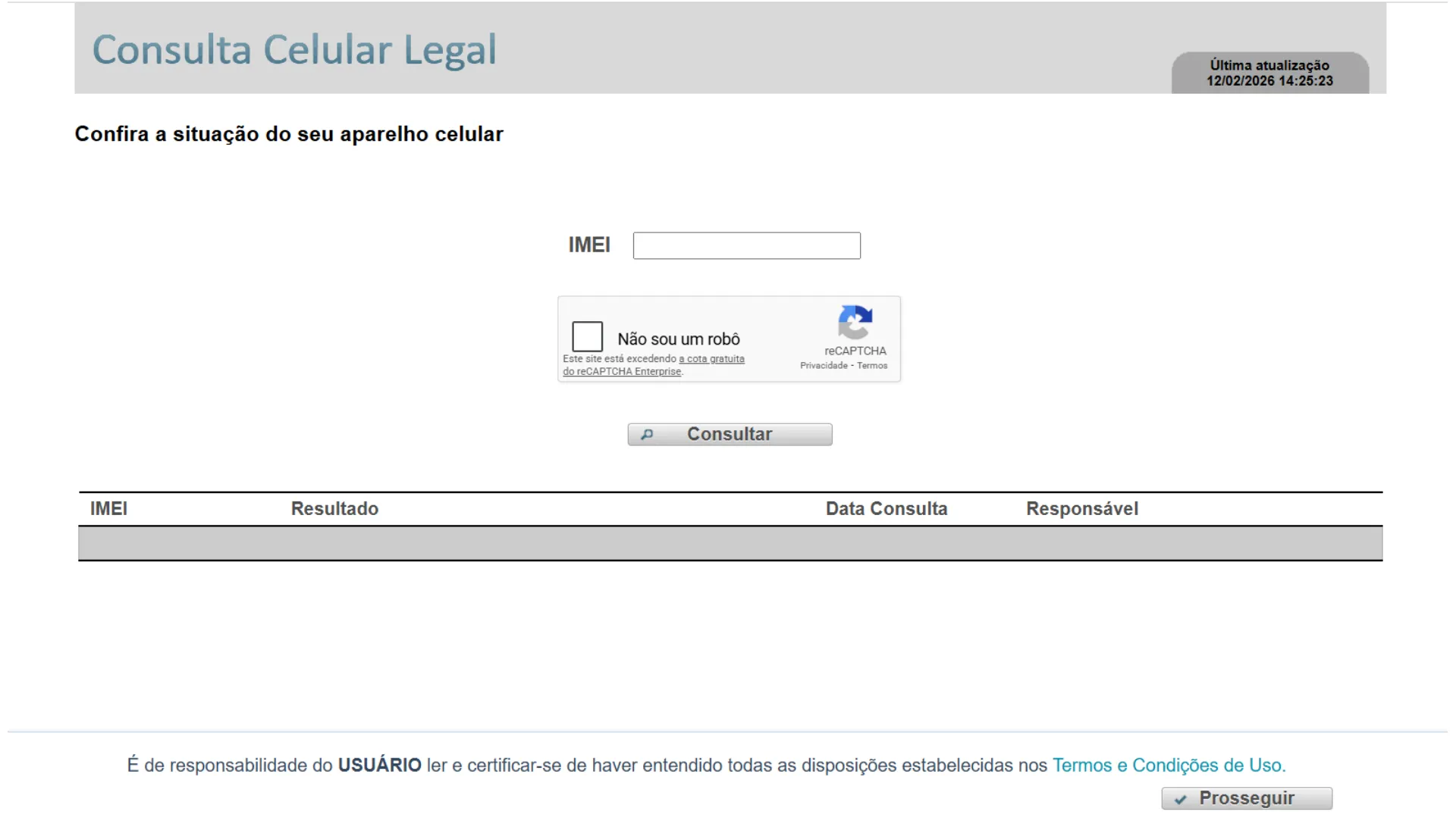 Print de tela de um desktop mostrando a página Celular Legal da Anatel