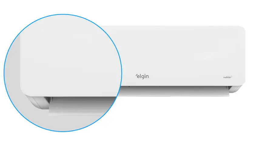 Aleta texturizada do ar-condicionado Elgin em destaque
