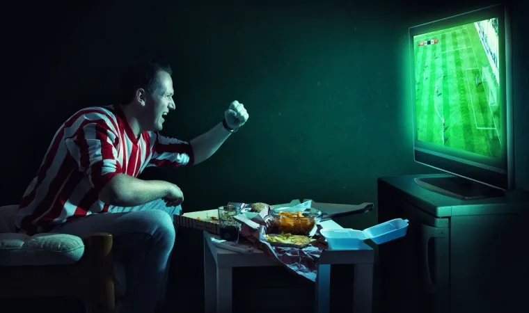 Imagem de hoje assistindo jogo de futebol em uma smart TV