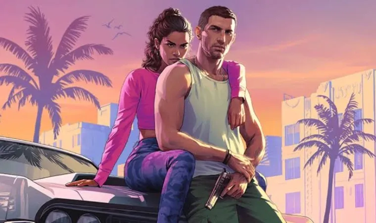 Imagem de GTA 6 com os personagens Lucia Caminos e Jason Duval 