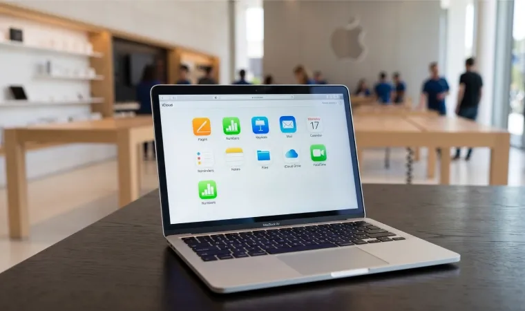 MacBook Air Apple M4 em cima de uma mesa de trabalho
