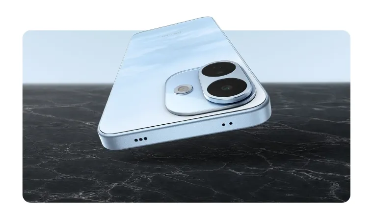 Imagem do celular Redmi Note 17 Pro caindo no chão com a tela para baixo