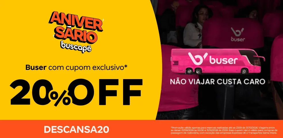 BUSER - 20% OFF COM O CUPOM DESCANSA20 - 12 a 13/09