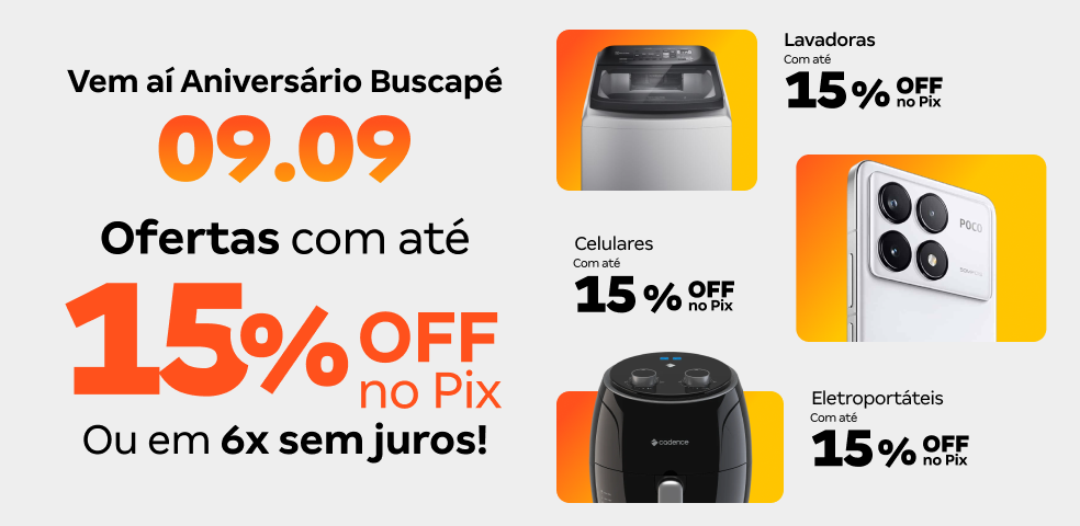 BUSCAPÉ MKP - VEM AI LIQUIDA 09.09 COM ATÉ 15%OFF NO PIX!! - 01 a 08/09