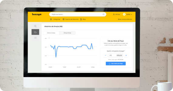 A hora de usar o histórico e alerta de preço é agora!