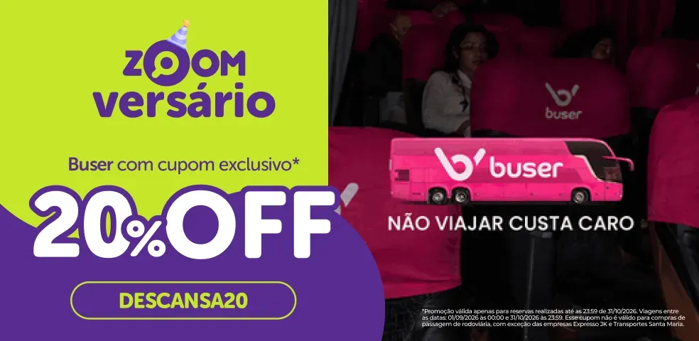 BUSER - 20% OFF COM O CUPOM DESCANSA20 - 12 a 13/09