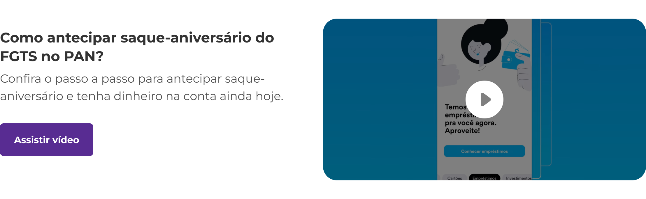 Assista o vídeo e veja como antecipar o saque FGTS