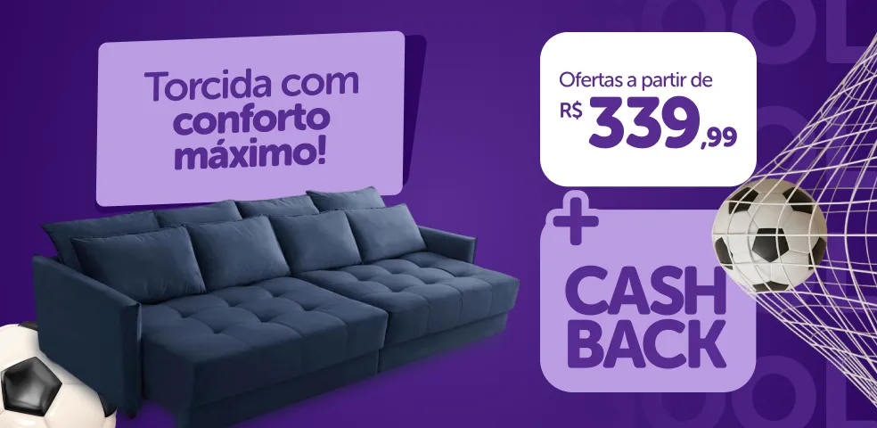 ZOOM - SELEÇÃO DE SOFÁ + CASHBACK! 
