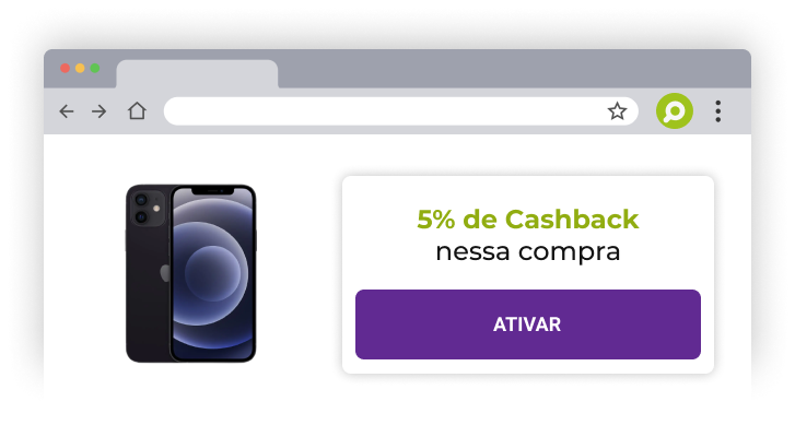 Imagem ilustrativa da função de cashback da extensão